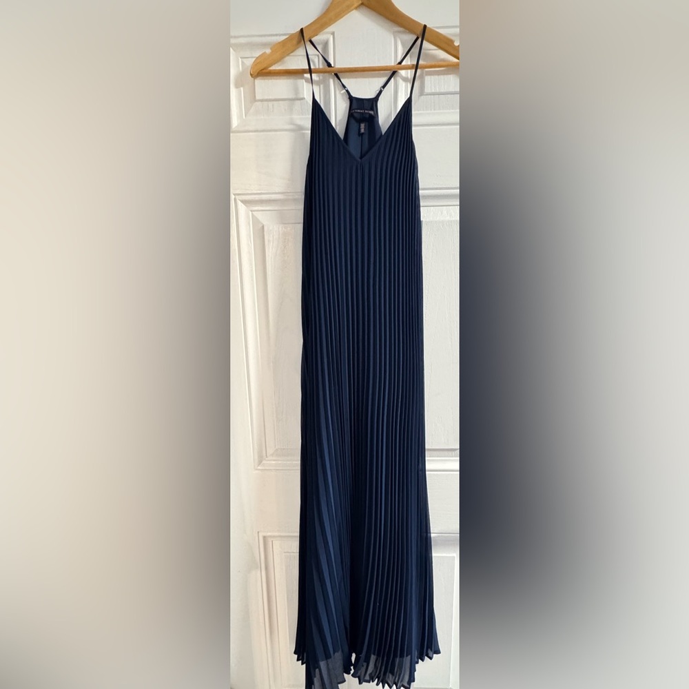 Victoria’s Secret Pleated Maxi Dress Navy Small Petite | Flowy Formal